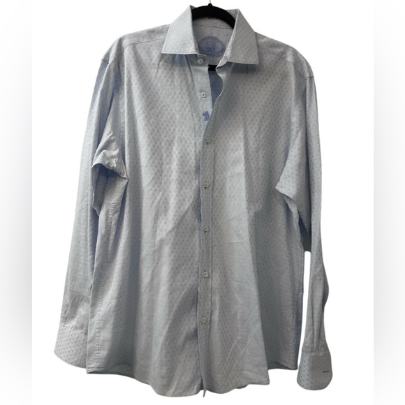 Bugatchi Men’s XL Jacquard Cotton Shirt Shaped Fit Elegant Formal Dress Shirt - Picture 1 of 16
